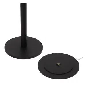 Lucide ANTRIM - Rechargeable Floor reading lamp - Battery - LED Dim. - 2x2,2W 2700K - IP54 - With wireless charging pad - Black