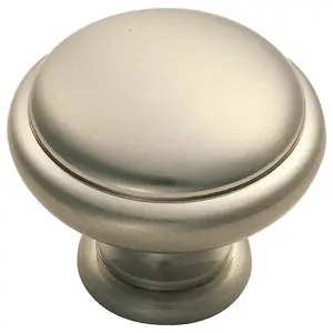 Domed Top Cupboard Door Knob 34mm Diameter Satin Nickel Cabinet Handle