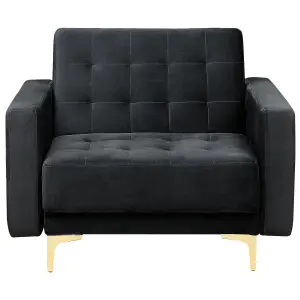 Modular Velvet Living Room Set Black ABERDEEN