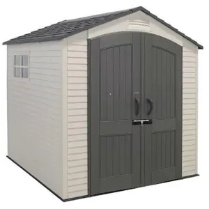 Lifetime 7 Ft. x 7 Ft. High-Density Polyethylene Outdoor Storage Shed with Steel-Reinforced Construction