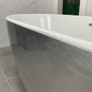 Cannes 1500mm Luxury Freestanding Bath - Silver Leaf Finish