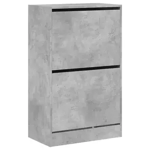 Berkfield Shoe Cabinet Concrete Grey 60x34x96.5 cm Engineered Wood