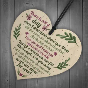 Red Ocean Handmade Mum Memorial Gift Grave Plaque Tribute Sign Wooden Heart Mum Birthday Gifts For Her