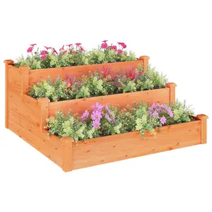 Berkfield Garden Raised Bed Brown 120x120x56 cm Solid Wood Fir