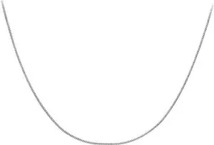 Goldsmiths 9Ct White Gold 18 Inch Diamond Cut Curb Chain 0.6mm Width - Goldsmiths Necklaces