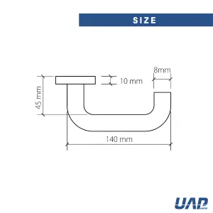 UAP Door Handle - Lever on Round Rose - Internal - Dia RTD - Stainless Steel