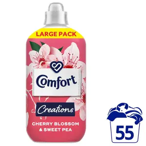 Comfort Fabric Conditioner Cherry Blossom & Sweet Pea 1.65 Litre 55W, 4 Pack