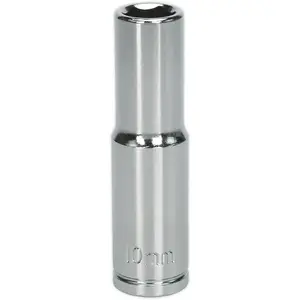 10mm Chrome Plated Deep Drive Socket - Durable 3/8" Square Drive Tool