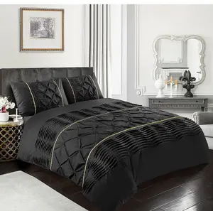 Eleanor Embellished Black Double Duvet Cover Set