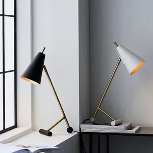 2 PACK Antique Brass & Matt Black Task Lamp - Modern Adjustable Table Desk Light