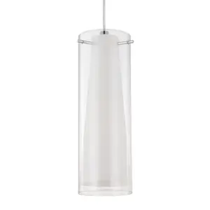 GoodHome Dimonika White Chrome effect Pendant ceiling light, (Dia)110mm