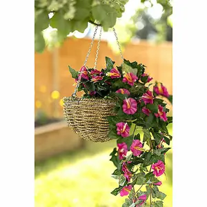 Artificial Purple Flower Hanging Basket Garden