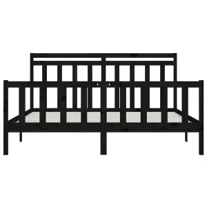 Berkfield Bed Frame Black Solid Wood Pine 200x200 cm