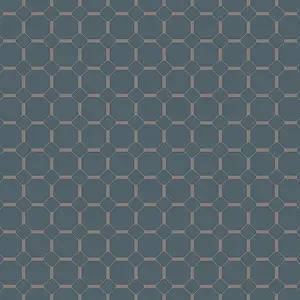 Galerie Ted Baker Eden Blue Geometric Chestnut Wallpaper Roll