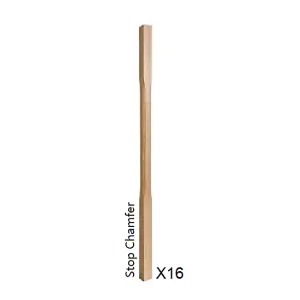 Oak Spindle Stop Chamfer 32mm x 32mm x 900mm - 16 Pack UK Manufactured Traditional Products Ltd