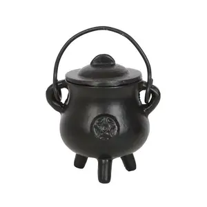 Something Different Cast Iron Pentagram Cauldron Black (10.5cm x 8.5cm x 10cm)