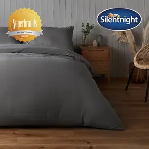 Silentnight Supersoft Duvet Set Charcoal / Single - 1 Pillowcase (50 x 75 cm)