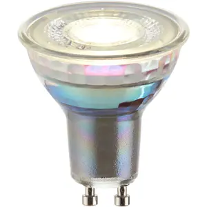 6.7W SMD GU10 LED Bulb - 3000k Warm White - 60 Degree Beam - Clear Glass Lamp