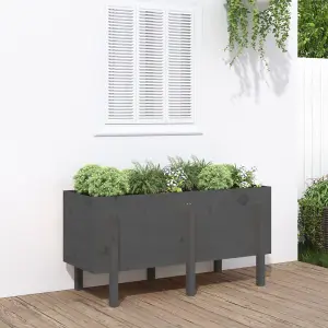 Berkfield Garden Raised Bed Grey 121x50x57 cm Solid Wood Pine