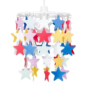 ValueLights Stars White Ceiling Pendant Droplets Shade and B22 GLS LED 10W Warm White 3000K Bulb