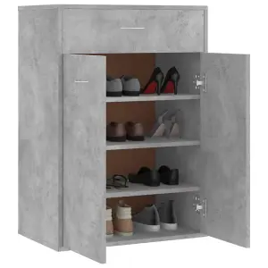 Berkfield Shoe Cabinet Concrete Grey 60x35x84 cm Engineered Wood