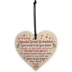 Red Ocean Great Grandma And Grandad Gifts Grandma Gifts For Christmas Handmade Wooden Hanging Heart Plaque Birthday Gift