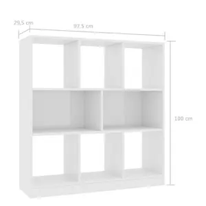 Katara 100cm H x 97.5cm W Standard Bookcase High Gloss White