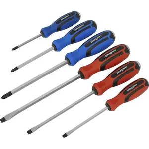 6 PACK Hammer Through Screwdriver Set - Hardened Steel Hammer Strike Slotted