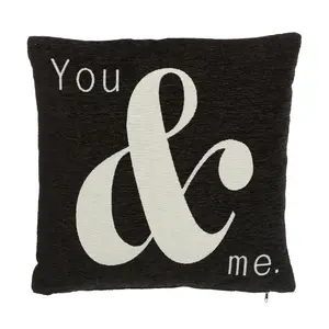 Interiors by Premier Words 'You & Me' Black Cushion