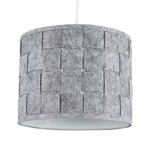 ValueLights Monza Grey Ceiling Pendant Shade and B22 GLS LED 10W Warm White 3000K Bulb