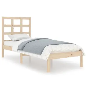 Berkfield Bed Frame Solid Wood 90x190 cm 3FT Single