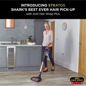 Shark Stratos IZ400UK Cordless Stick Vacuum Cleaner With Anti Hair Wrap Plus & Clean Sense IQ, Mid Grey