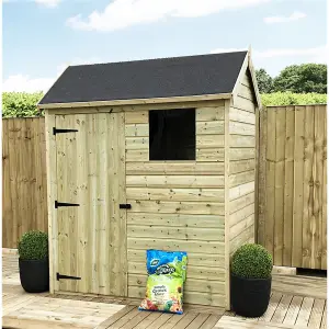 7 x 5 REVERSE Premier Pressure Treated T&G APEX Wooden Garden Shed - Single Door (7' x 5' / 7ft x 5ft) (7x5 )