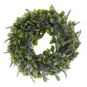 Smart Garden Artificial Door Wreath Lavender Purple Realistic UV Resistant