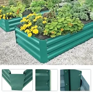 Square Raised Garden Bed Outdoor Planter Plant Box 100 cm W x 100 cm D x 30 cm H