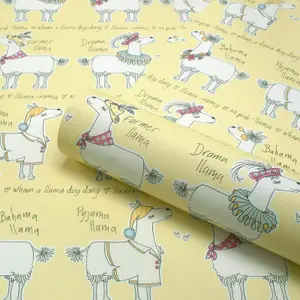 Belgravia Llama Rama Cartoon Yellow Childrens Bedroom Nursery Wallpaper 9732