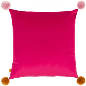 furn. Pom-Poms Love Wins Velvet Feather Filled Cushion