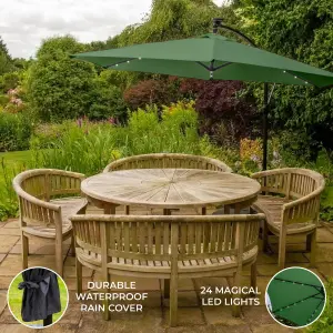 Green 3m LED Cantilever Parasol