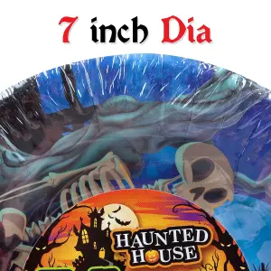 Halloween Paper Plates - Graveyard 7 inch Halloween Party - Haunted House - 10 Pack