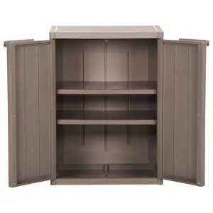 Berkfield Garden Storage Cabinet Brown 65x45x88 cm PP Rattan