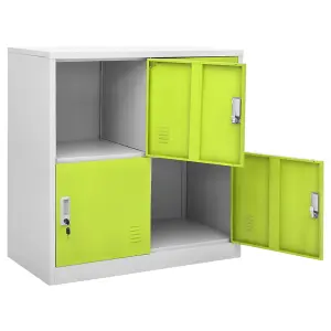 Berkfield Locker Cabinet Light Grey and Green 90x45x92.5 cm Steel