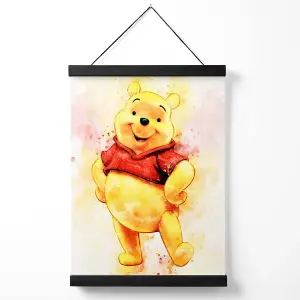 Watercolour Winnie the Pooh Medium Poster with Black Hanger