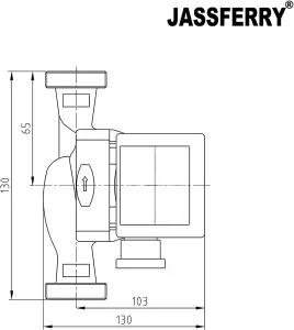 JASSFERRY Central Heating Pump Automatic Hot Water Heat Circulation System Boiler Replacement 15-50 15-60 Power Moniter 1-1/2"