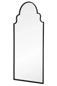 MirrorOutlet The Arcus Black Arched Leaner Wall Garden Mirror 200 x 85CM