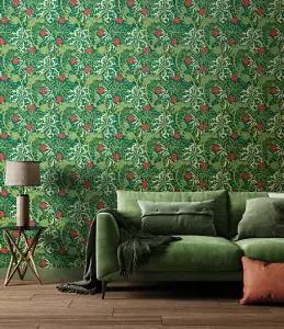 Hoopla Walls Seaweed Garden Emerald Smooth Matt Wallpaper