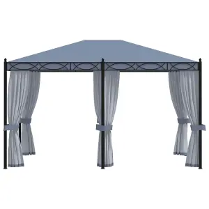 Berkfield Gazebo with Mesh Screens 3x4 m Anthracite Steel