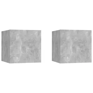 Berkfield Wall Mounted TV Cabinets 2 pcs Concrete Grey 30.5x30x30 cm