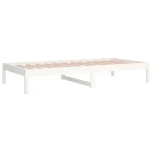 Berkfield Day Bed White 90x190 cm Single Solid Wood Pine