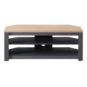 TNW Memphis Corner TV Stand For Up To 50" TVs - Grey & Oak