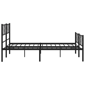 Berkfield Metal Bed Frame with Headboard and Footboard Black 135x190 cm